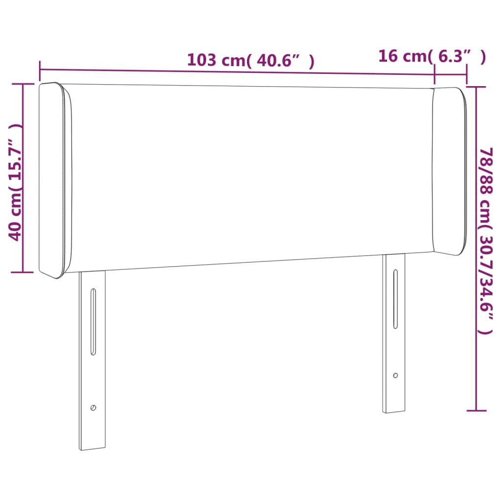 Hoofdbord LED 103x16x78/88 cm stof lichtgrijs is nu te koop bij PeponiXL, paradijselijk wonen!