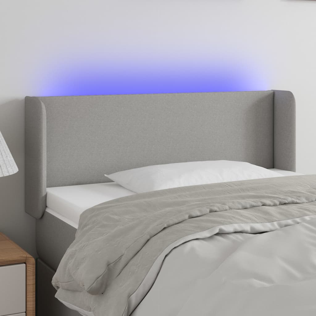 Hoofdbord LED 103x16x78/88 cm stof lichtgrijs is nu te koop bij PeponiXL, paradijselijk wonen!