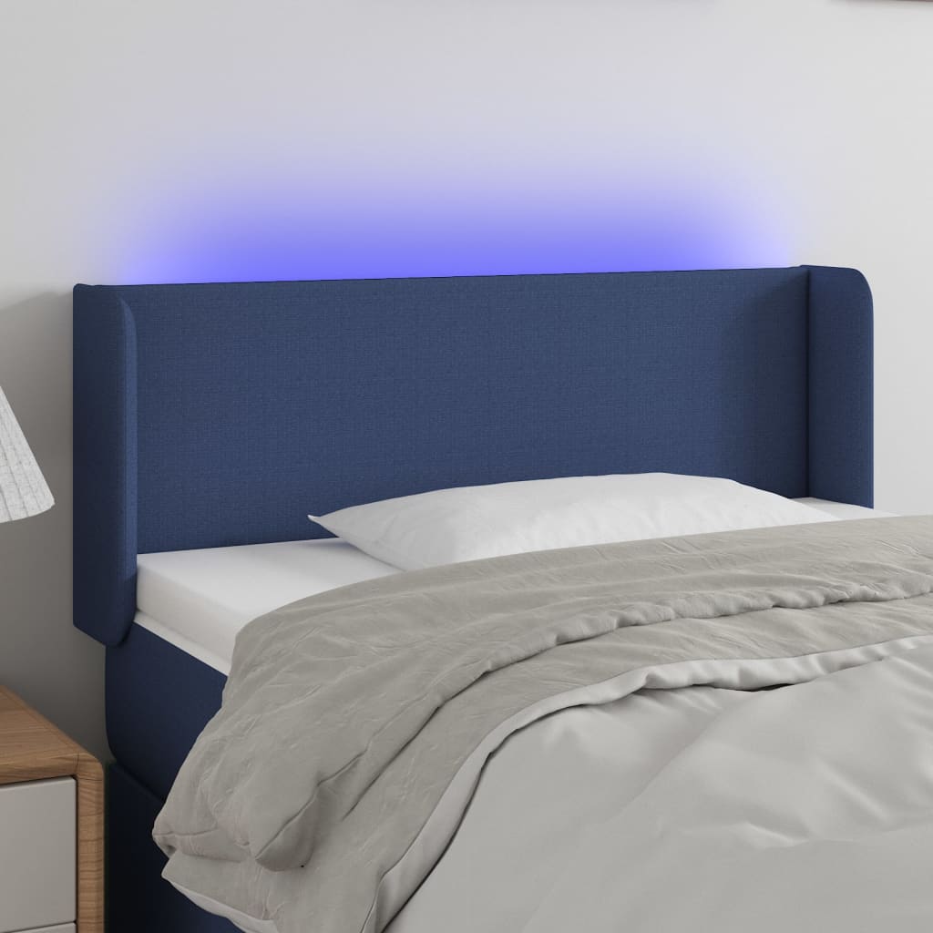 Hoofdbord LED 103x16x78/88 cm stof blauw is nu te koop bij PeponiXL, paradijselijk wonen!