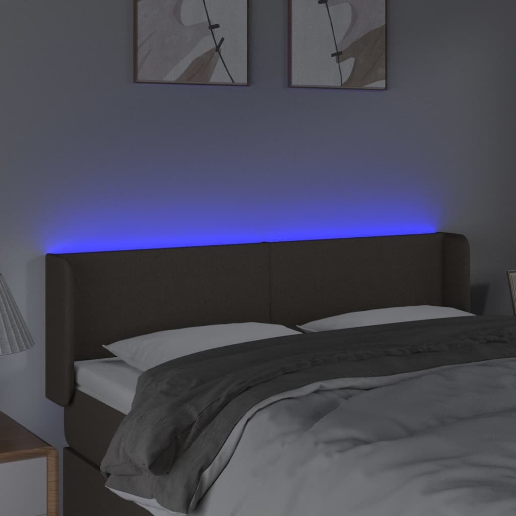 Hoofdbord LED 147x16x78/88 cm stof taupe is nu te koop bij PeponiXL, paradijselijk wonen!