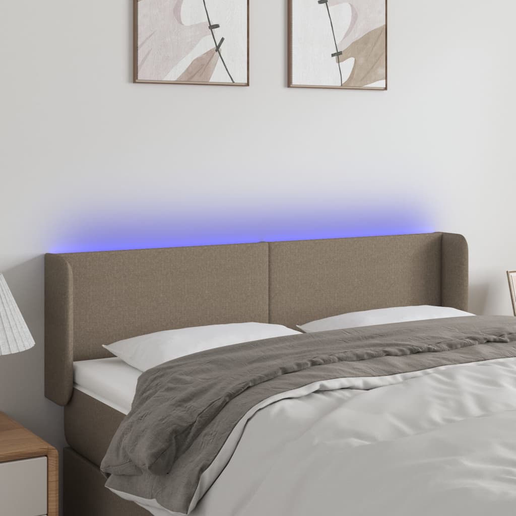 Hoofdbord LED 147x16x78/88 cm stof taupe is nu te koop bij PeponiXL, paradijselijk wonen!