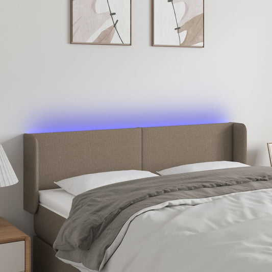 Hoofdbord LED 147x16x78/88 cm stof taupe is nu te koop bij PeponiXL, paradijselijk wonen!