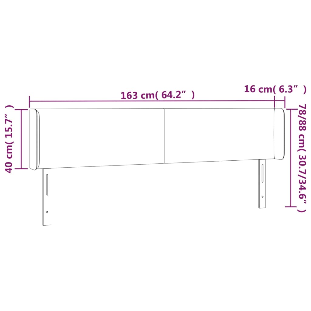 Hoofdbord LED 163x16x78/88 cm stof lichtgrijs is nu te koop bij PeponiXL, paradijselijk wonen!
