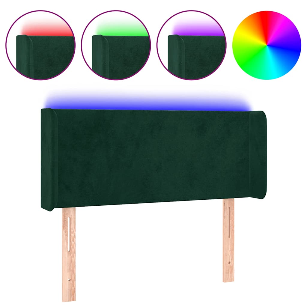 Hoofdbord LED 83x16x78/88 cm fluweel donkergroen is nu te koop bij PeponiXL, paradijselijk wonen!
