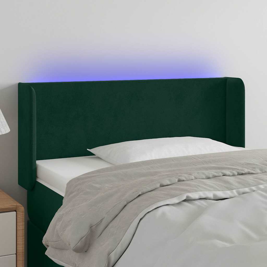 Hoofdbord LED 83x16x78/88 cm fluweel donkergroen is nu te koop bij PeponiXL, paradijselijk wonen!