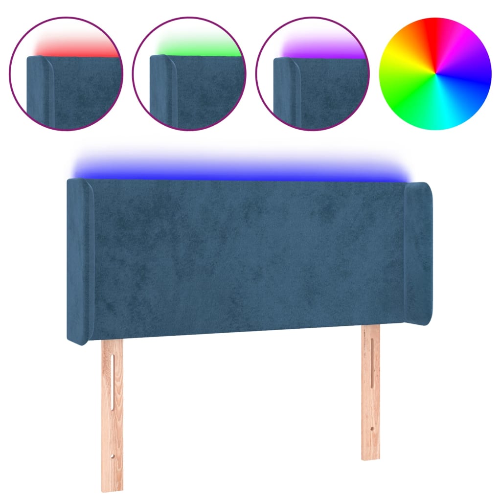 Hoofdbord LED 83x16x78/88 cm fluweel donkergroen is nu te koop bij PeponiXL, paradijselijk wonen!