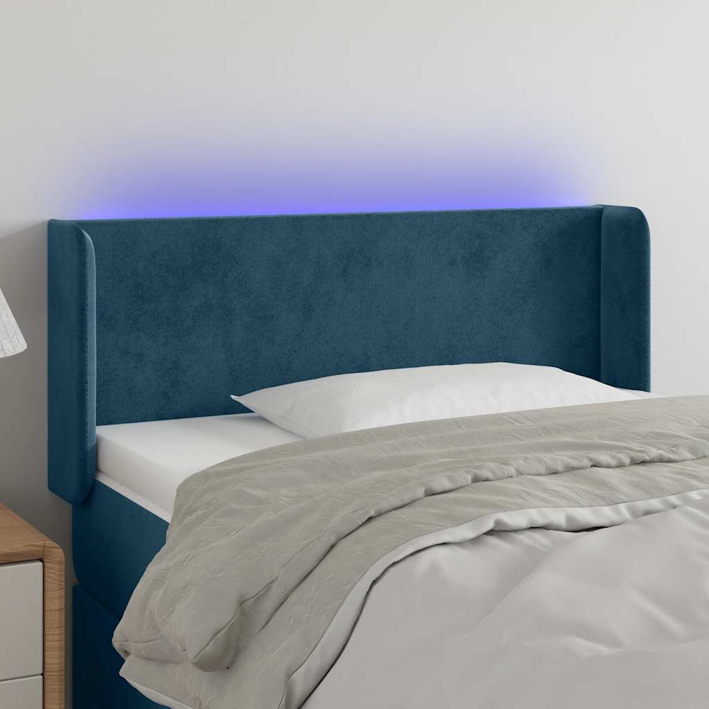 Hoofdbord LED 83x16x78/88 cm fluweel donkergroen is nu te koop bij PeponiXL, paradijselijk wonen!
