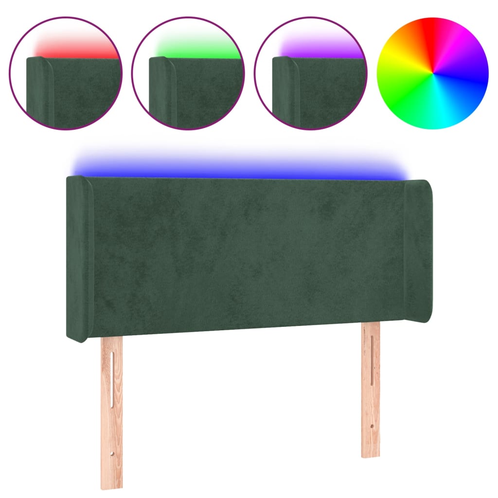 Hoofdbord LED 93x16x78/88 cm fluweel donkergroen is nu te koop bij PeponiXL, paradijselijk wonen!