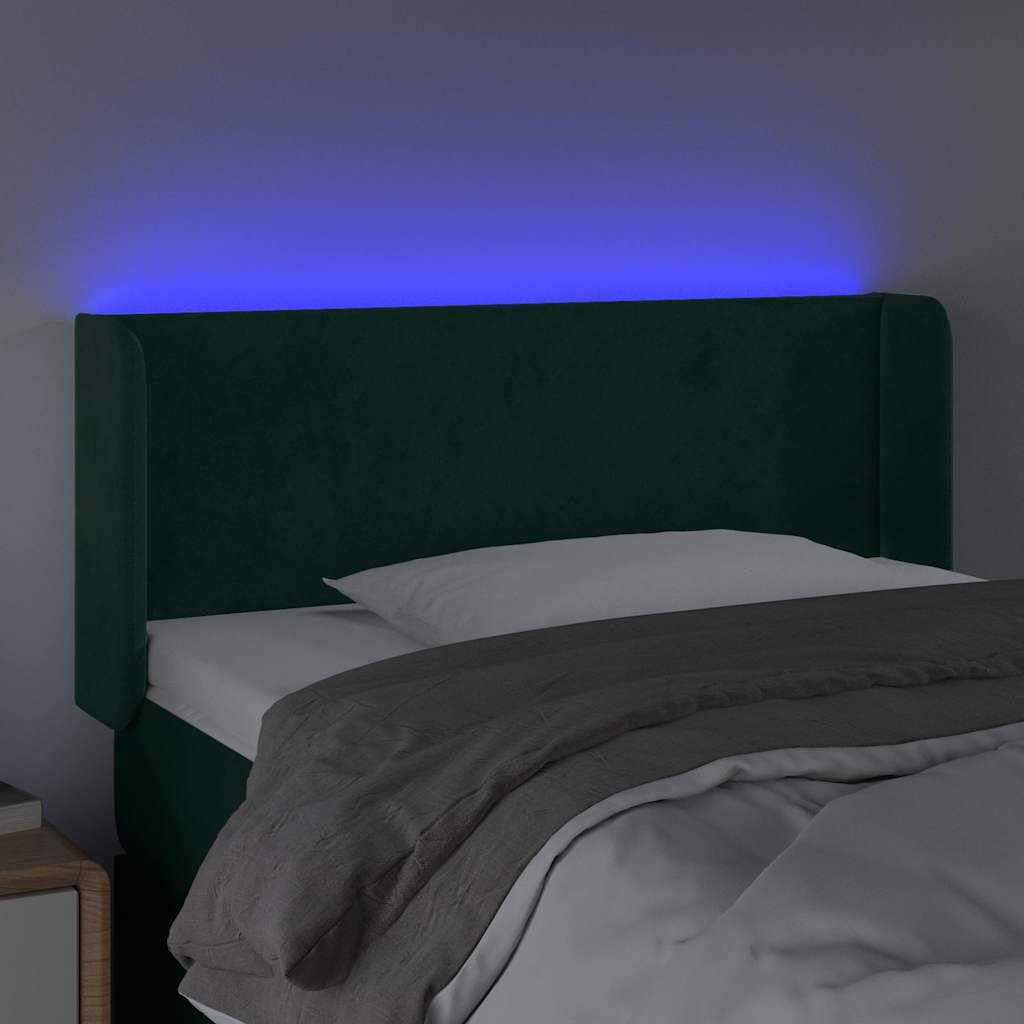 Hoofdbord LED 93x16x78/88 cm fluweel donkergroen is nu te koop bij PeponiXL, paradijselijk wonen!