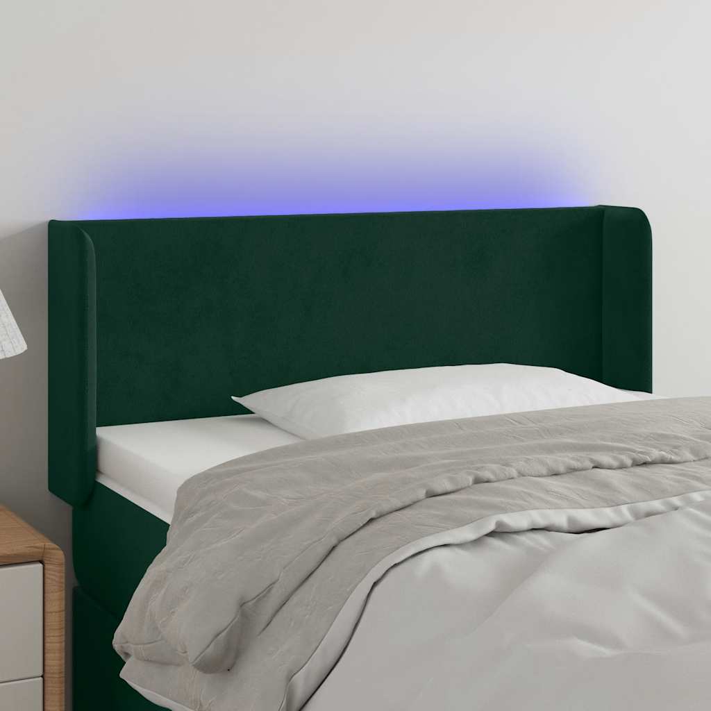 Hoofdbord LED 93x16x78/88 cm fluweel donkergroen is nu te koop bij PeponiXL, paradijselijk wonen!