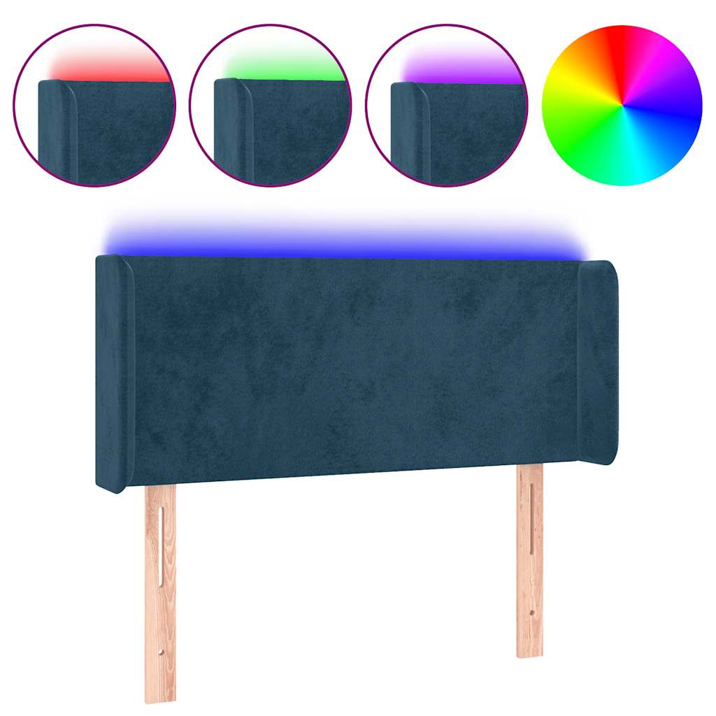 Hoofdbord LED 93x16x78/88 cm fluweel blauw is nu te koop bij PeponiXL, paradijselijk wonen!