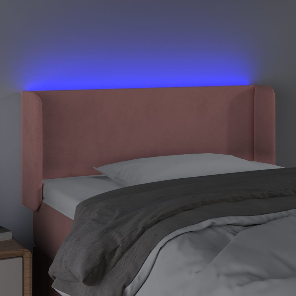 Hoofdbord LED 93x16x78/88 cm fluweel roze is nu te koop bij PeponiXL, paradijselijk wonen!