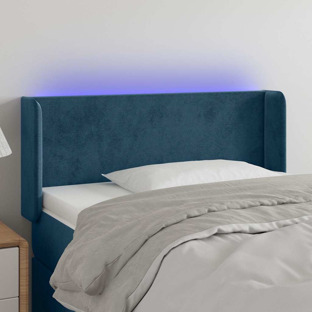 Hoofdbord LED 103x16x78/88 cm fluweel donkerblauw is nu te koop bij PeponiXL, paradijselijk wonen!