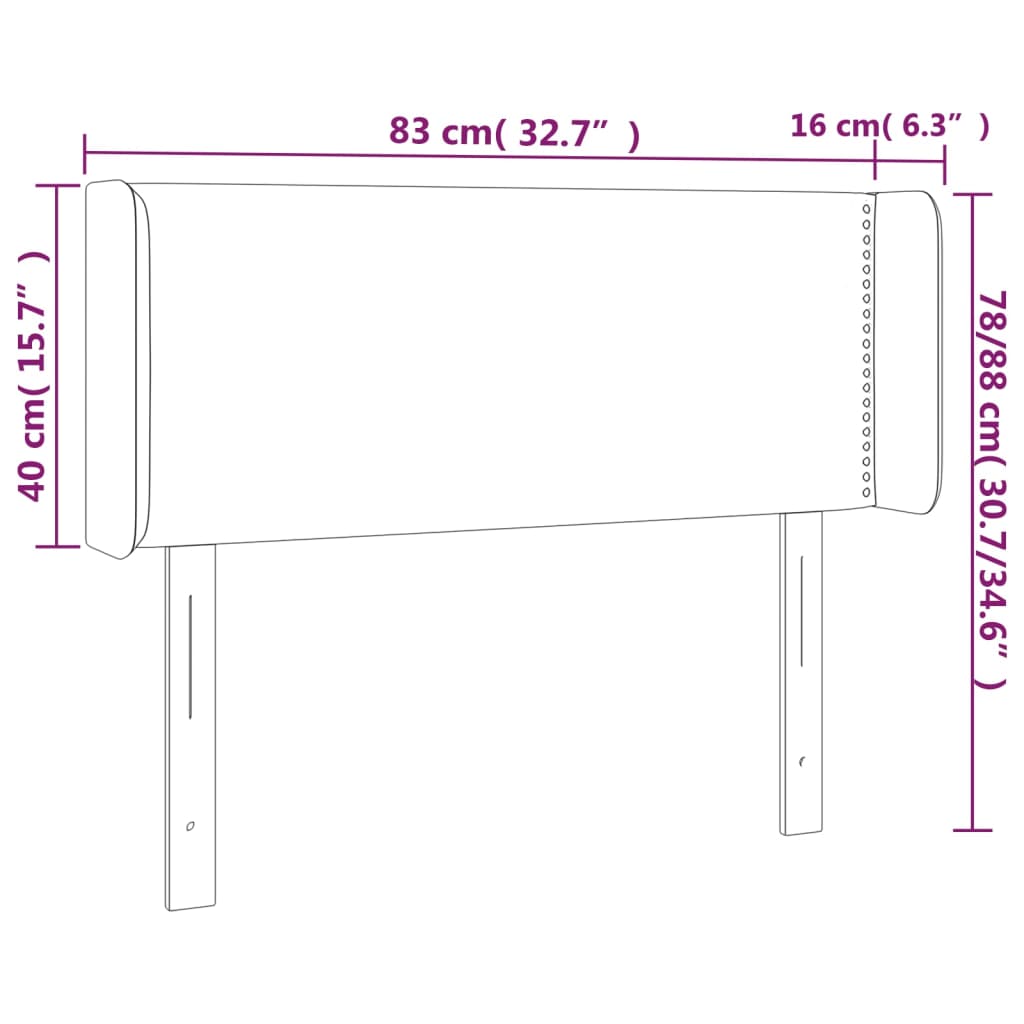Hoofdbord LED 83x16x78/88 cm stof donkergrijs is nu te koop bij PeponiXL, paradijselijk wonen!
