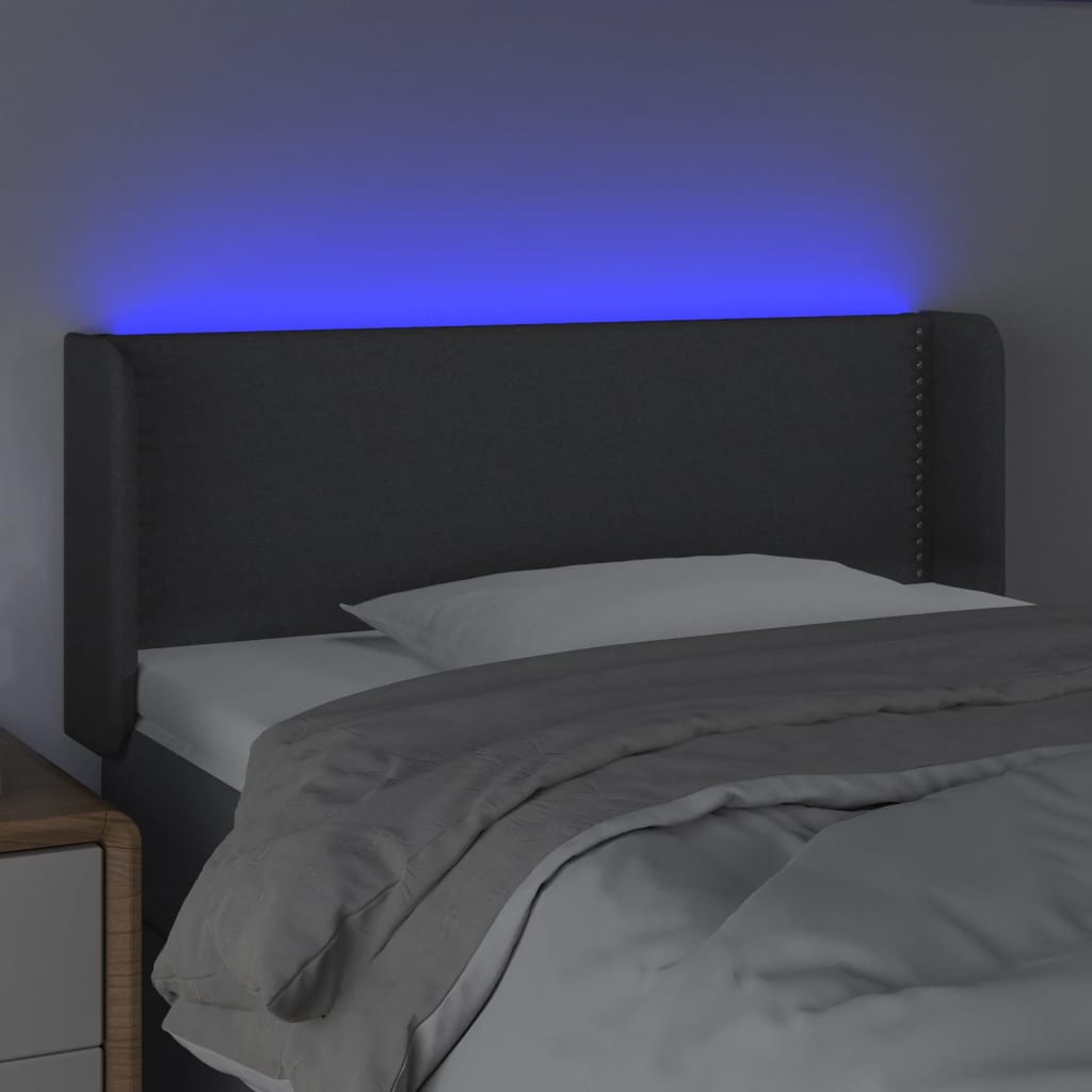 Hoofdbord LED 93x16x78/88 cm stof donkergrijs is nu te koop bij PeponiXL, paradijselijk wonen!