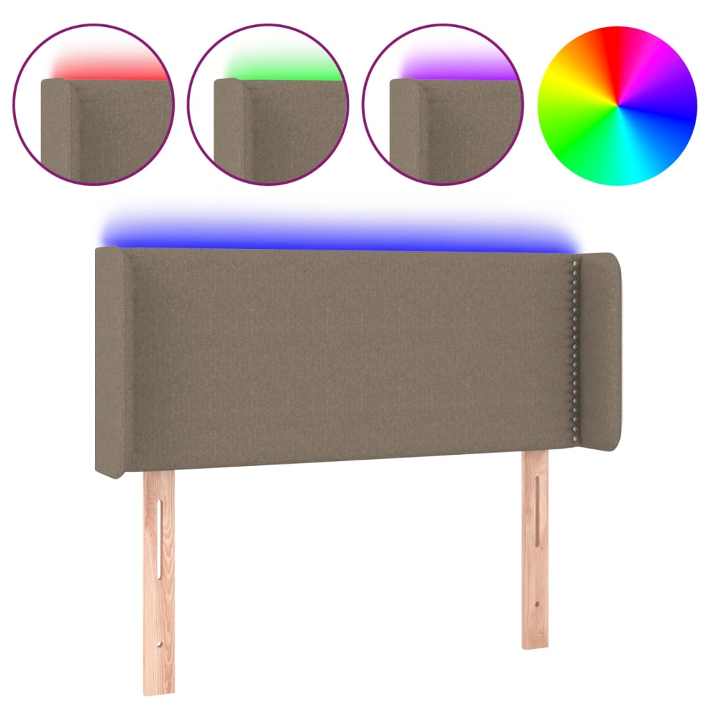 Hoofdbord LED 93x16x78/88 cm stof taupe is nu te koop bij PeponiXL, paradijselijk wonen!