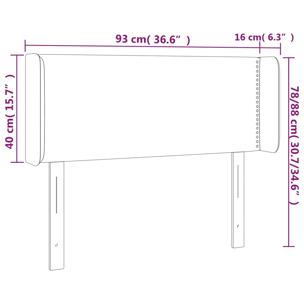 Hoofdbord LED 93x16x78/88 cm stof taupe is nu te koop bij PeponiXL, paradijselijk wonen!