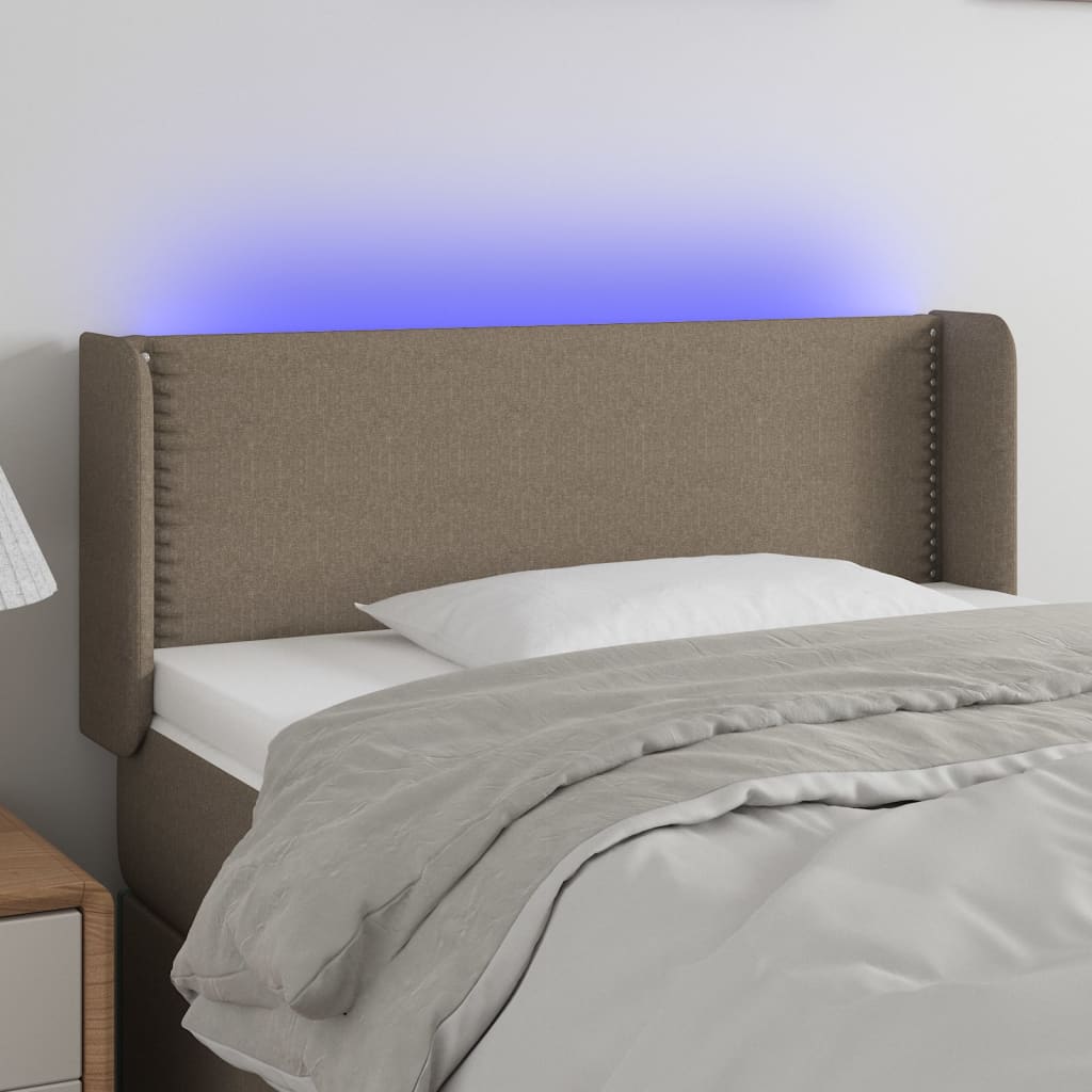 Hoofdbord LED 93x16x78/88 cm stof taupe is nu te koop bij PeponiXL, paradijselijk wonen!
