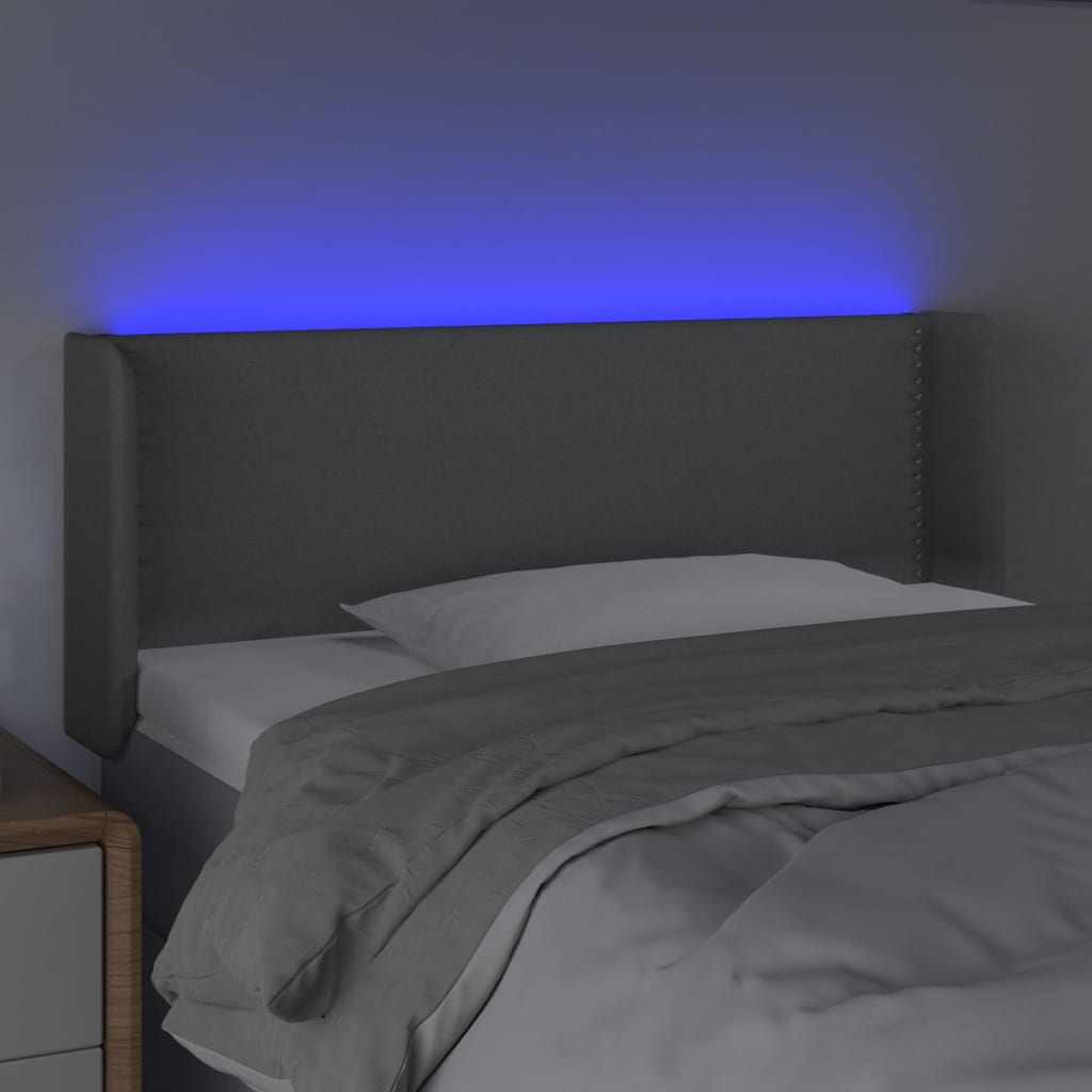 Hoofdbord LED 103x16x78/88 cm stof lichtgrijs is nu te koop bij PeponiXL, paradijselijk wonen!