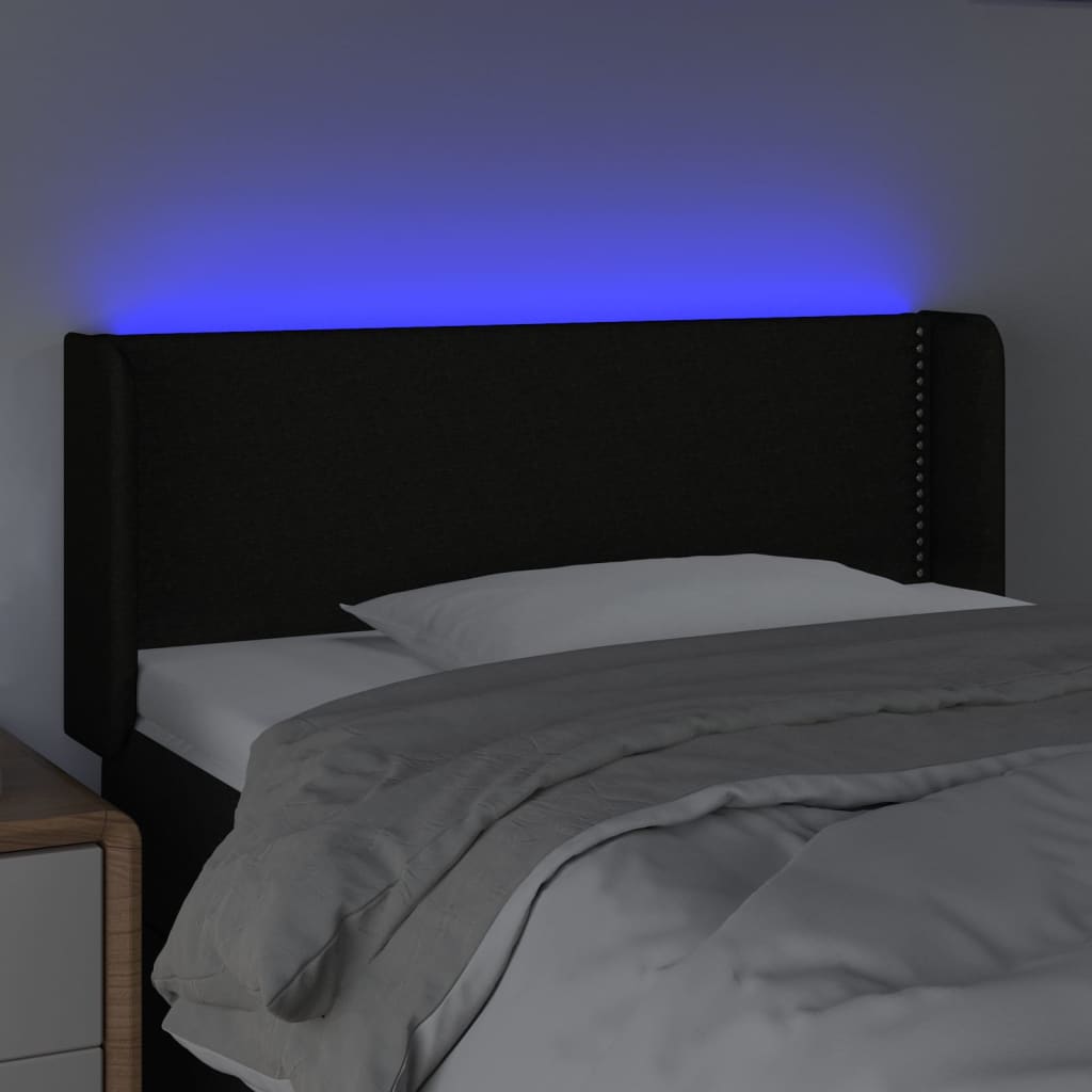Hoofdbord LED 103x16x78/88 cm stof zwart is nu te koop bij PeponiXL, paradijselijk wonen!