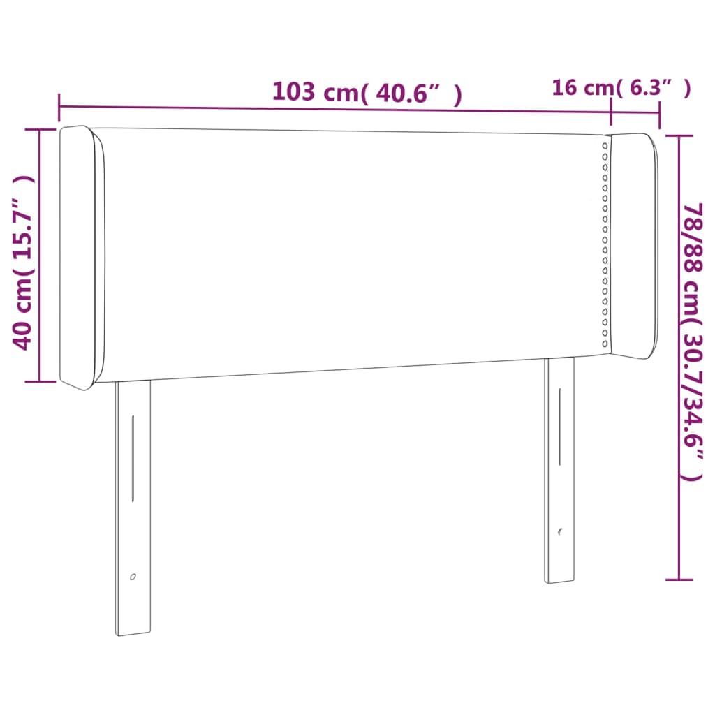 Hoofdbord LED 103x16x78/88 cm stof zwart is nu te koop bij PeponiXL, paradijselijk wonen!