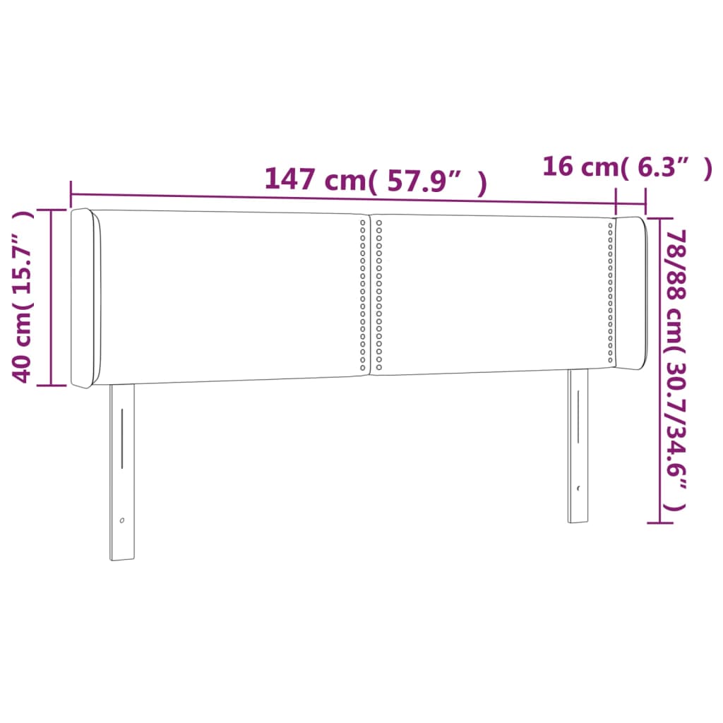 Hoofdbord LED 147x16x78/88 cm stof lichtgrijs is nu te koop bij PeponiXL, paradijselijk wonen!