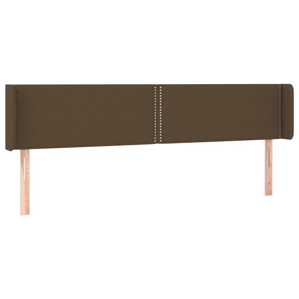 Hoofdbord LED 203x16x78/88 cm stof donkerbruin is nu te koop bij PeponiXL, paradijselijk wonen!