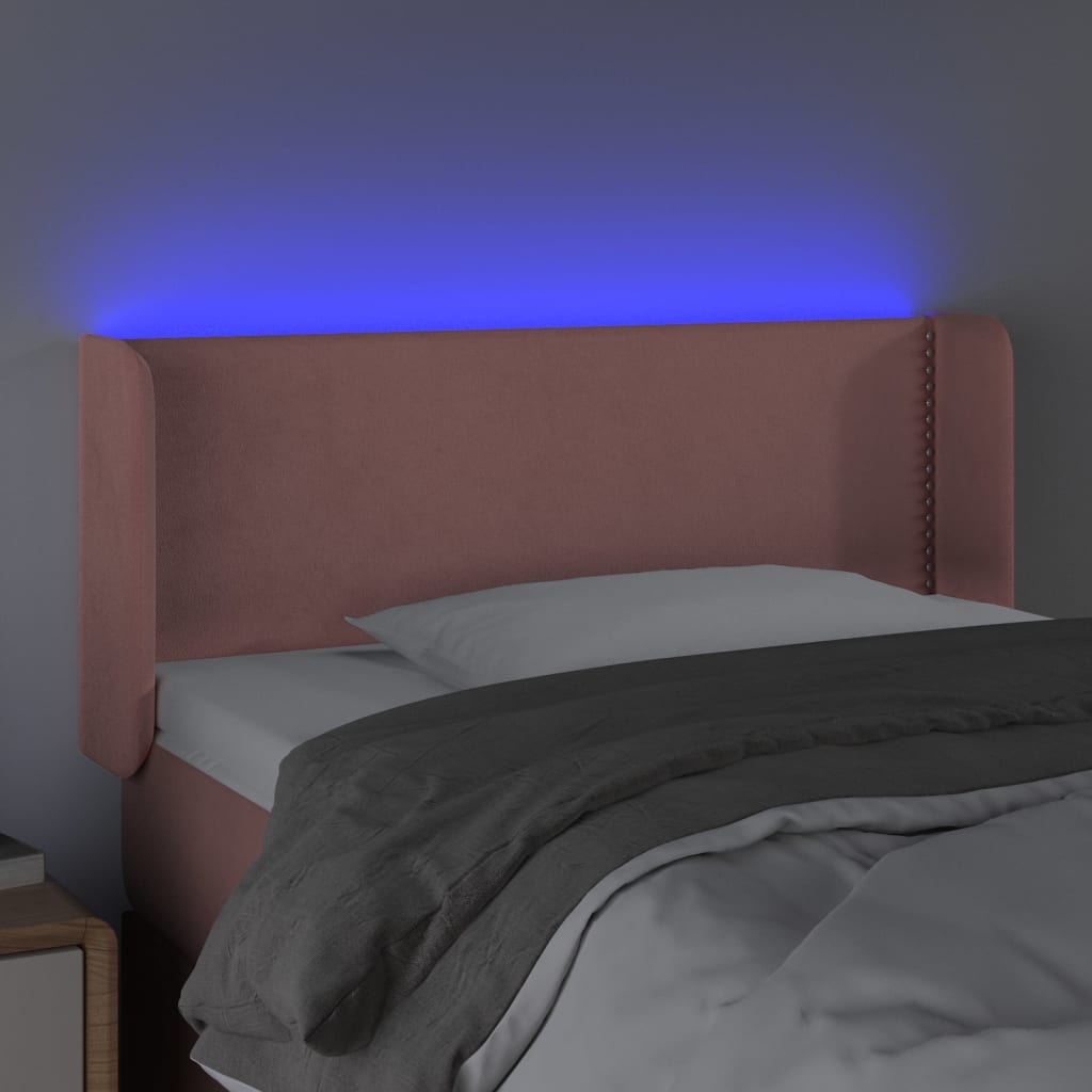 Hoofdbord LED 103x16x78/88 cm fluweel roze is nu te koop bij PeponiXL, paradijselijk wonen!