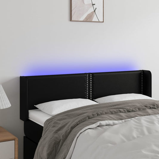 Hoofdbord LED 147x16x78/88 cm kunstleer zwart is nu te koop bij PeponiXL, paradijselijk wonen!