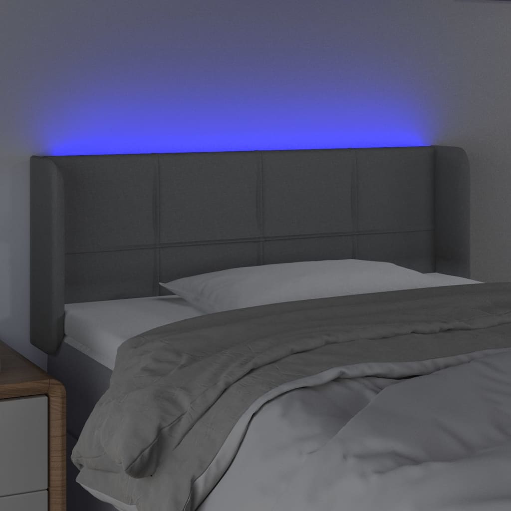 Hoofdbord LED 93x16x78/88 cm stof lichtgrijs is nu te koop bij PeponiXL, paradijselijk wonen!