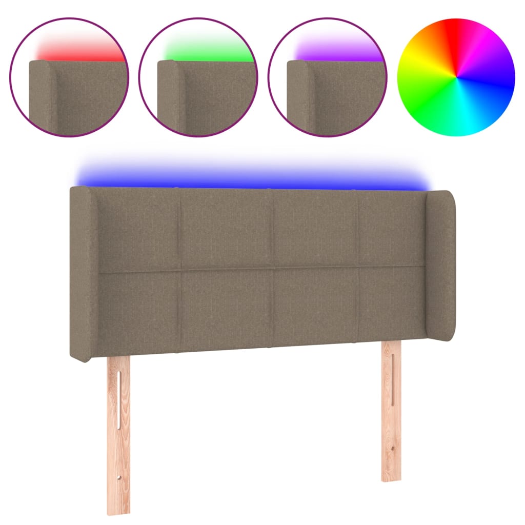 Hoofdbord LED 93x16x78/88 cm stof taupe is nu te koop bij PeponiXL, paradijselijk wonen!