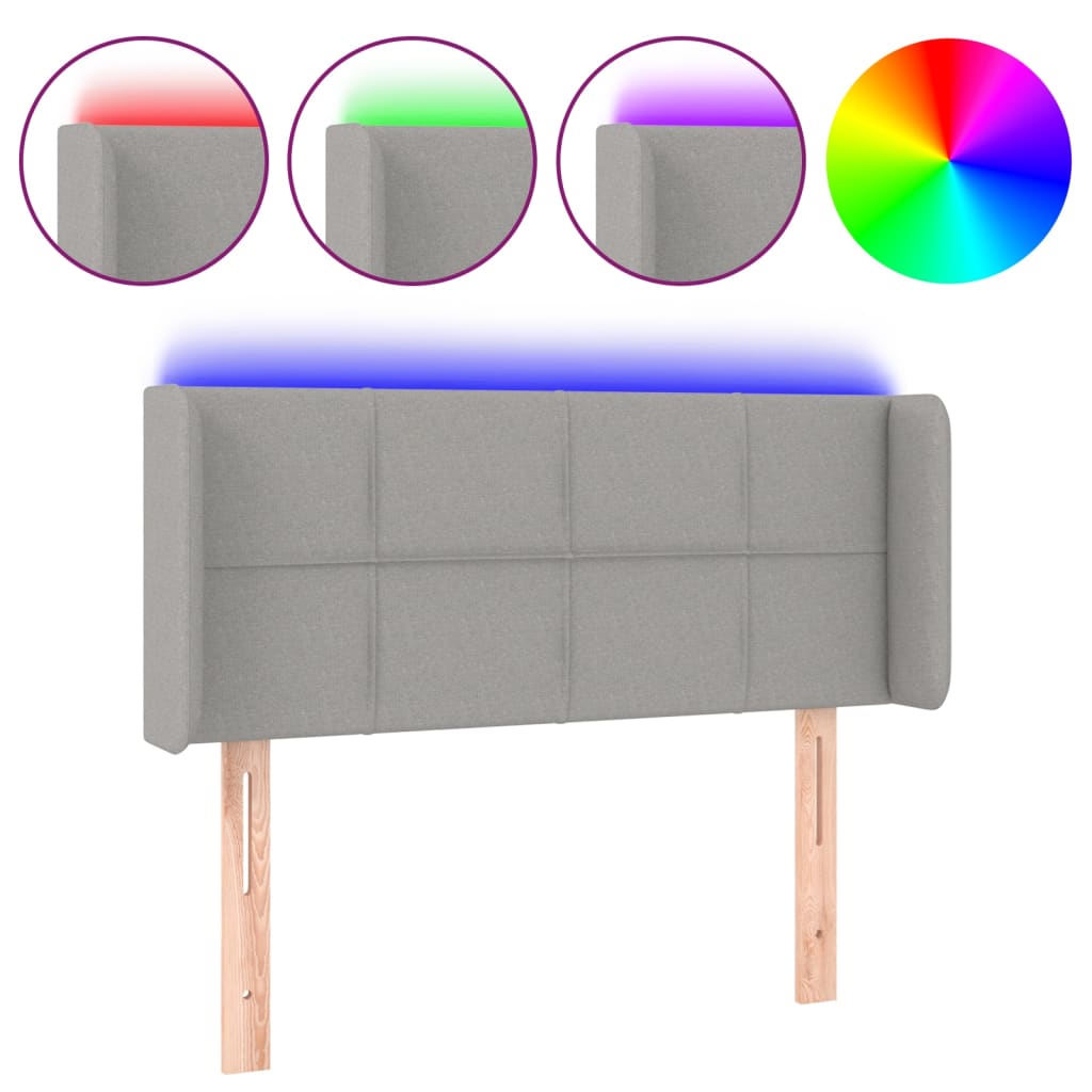 Hoofdbord LED 103x16x78/88 cm stof lichtgrijs is nu te koop bij PeponiXL, paradijselijk wonen!
