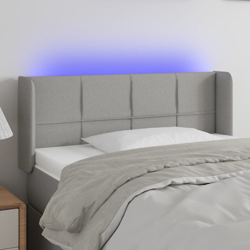 Hoofdbord LED 103x16x78/88 cm stof lichtgrijs is nu te koop bij PeponiXL, paradijselijk wonen!