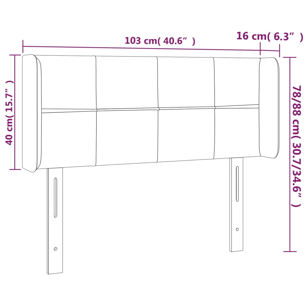 Hoofdbord LED 103x16x78/88 cm stof donkergrijs is nu te koop bij PeponiXL, paradijselijk wonen!