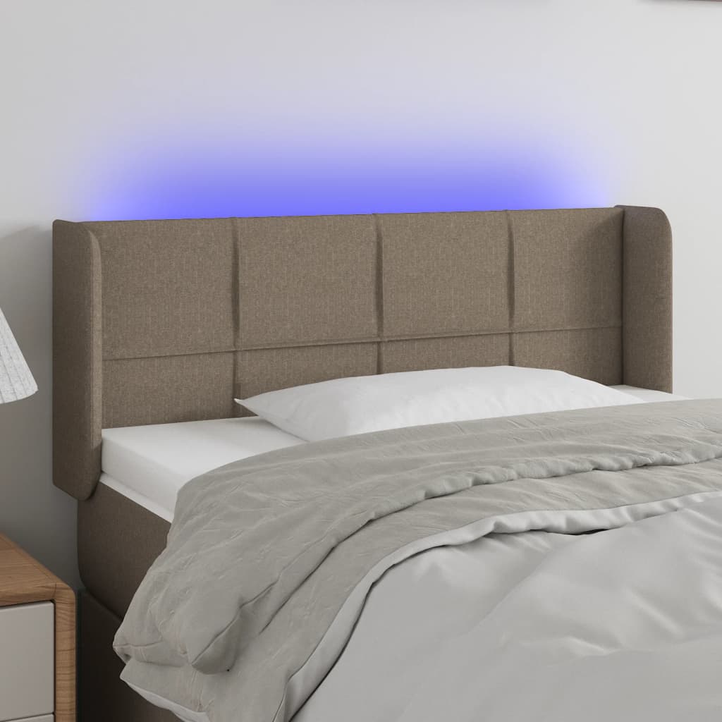 Hoofdbord LED 103x16x78/88 cm stof taupe is nu te koop bij PeponiXL, paradijselijk wonen!