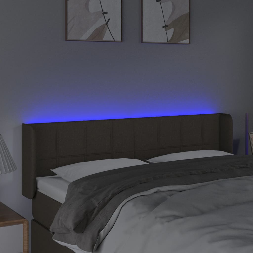 Hoofdbord LED 147x16x78/88 cm stof taupe is nu te koop bij PeponiXL, paradijselijk wonen!