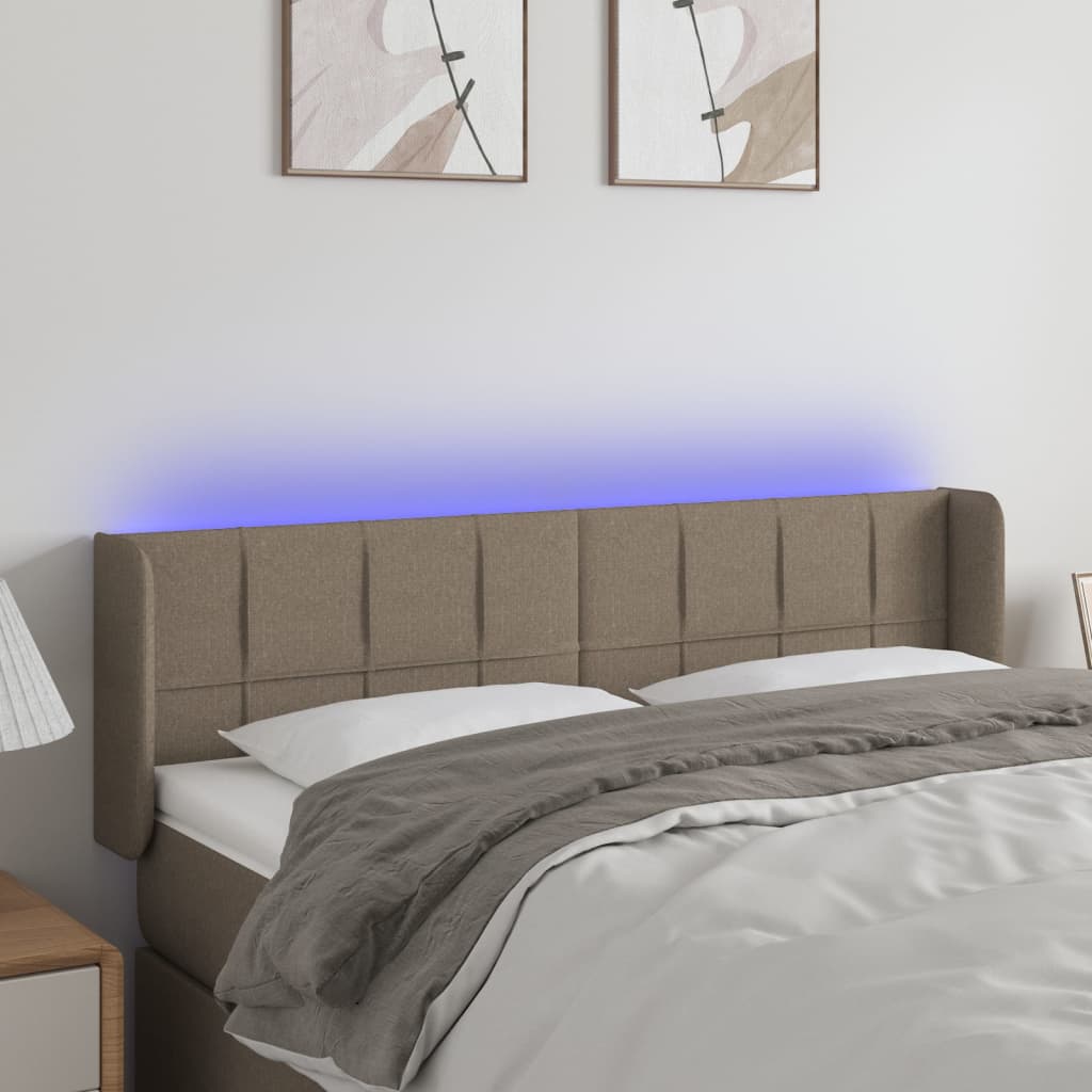 Hoofdbord LED 147x16x78/88 cm stof taupe is nu te koop bij PeponiXL, paradijselijk wonen!
