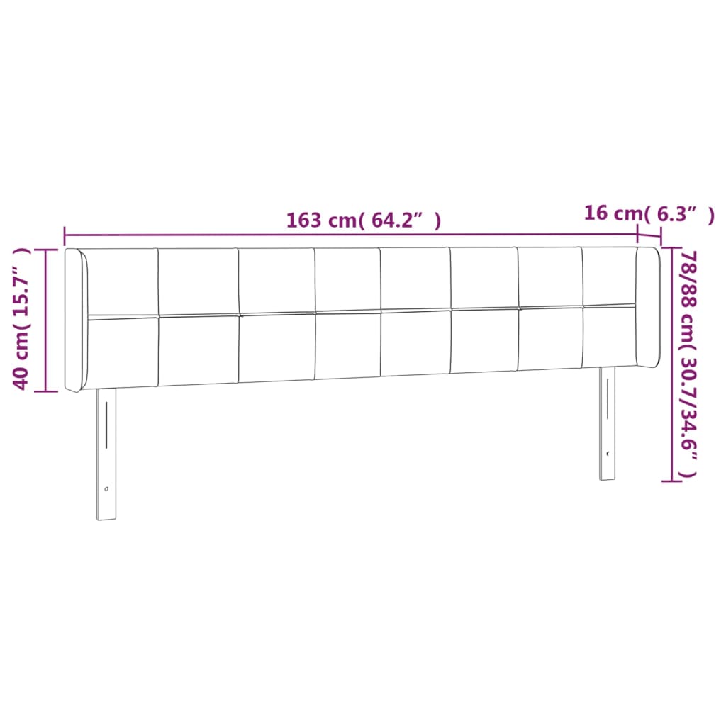 Hoofdbord LED 163x16x78/88 cm stof donkergrijs is nu te koop bij PeponiXL, paradijselijk wonen!