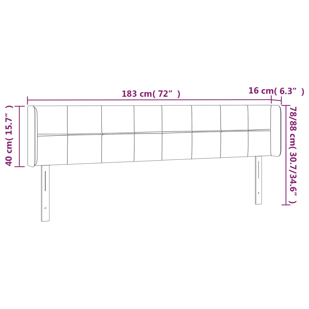 Hoofdbord LED 183x16x78/88 cm stof taupe is nu te koop bij PeponiXL, paradijselijk wonen!