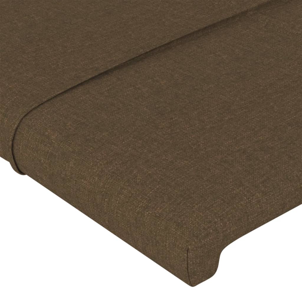 Hoofdbord LED 203x16x78/88 cm stof donkerbruin is nu te koop bij PeponiXL, paradijselijk wonen!
