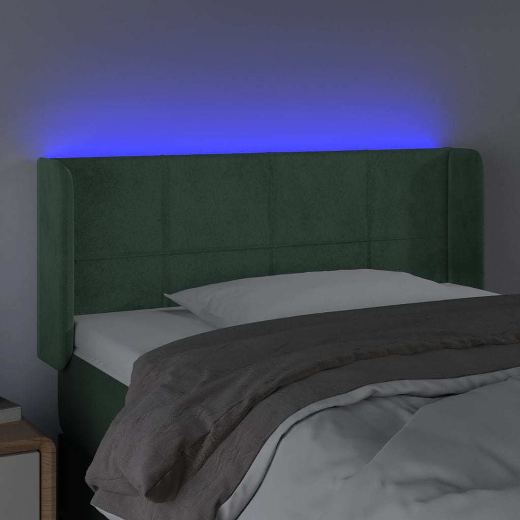 Hoofdbord LED 83x16x78/88 cm fluweel donkergroen is nu te koop bij PeponiXL, paradijselijk wonen!