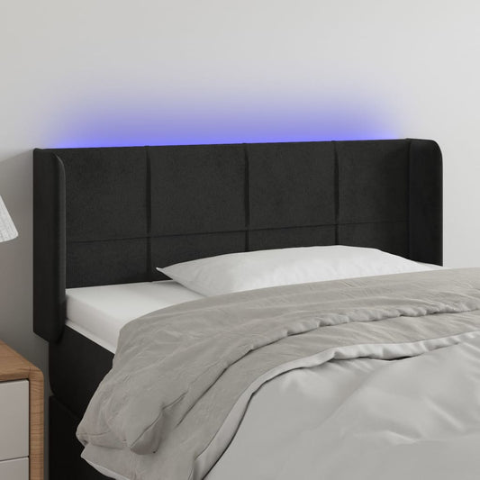 Hoofdbord LED 93x16x78/88 cm fluweel zwart is nu te koop bij PeponiXL, paradijselijk wonen!