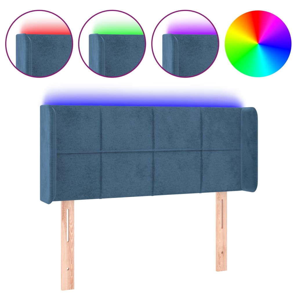 Hoofdbord LED 93x16x78/88 cm fluweel blauw is nu te koop bij PeponiXL, paradijselijk wonen!