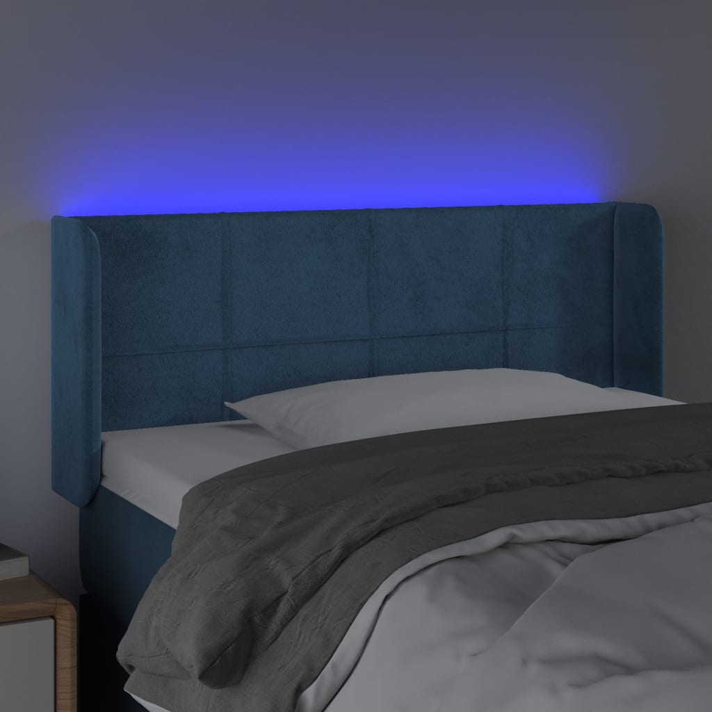 Hoofdbord LED 93x16x78/88 cm fluweel blauw is nu te koop bij PeponiXL, paradijselijk wonen!