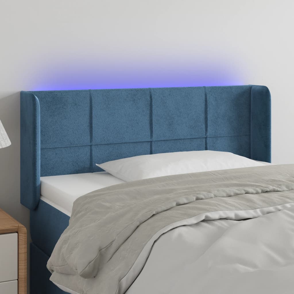 Hoofdbord LED 93x16x78/88 cm fluweel blauw is nu te koop bij PeponiXL, paradijselijk wonen!
