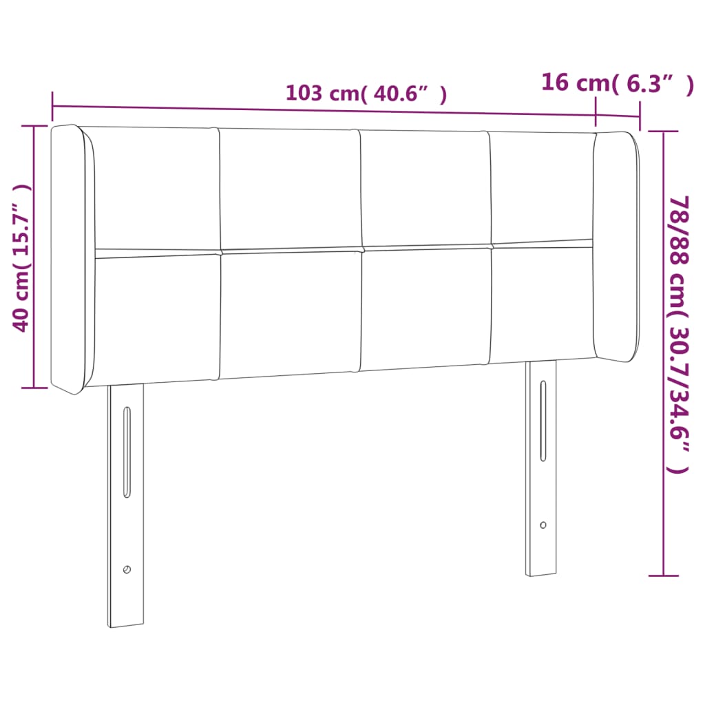 Hoofdbord LED 103x16x78/88 cm fluweel donkergrijs is nu te koop bij PeponiXL, paradijselijk wonen!