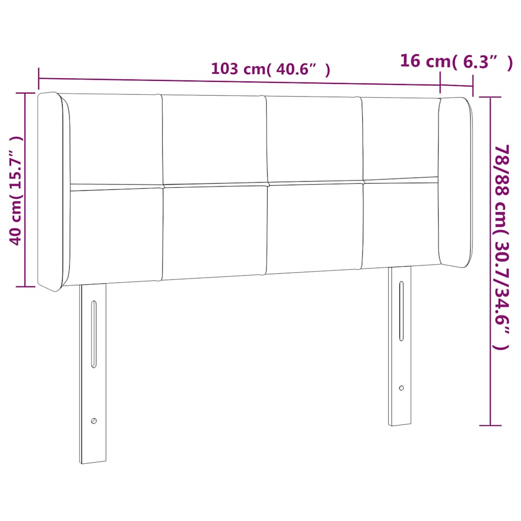 Hoofdbord LED 103x16x78/88 cm fluweel donkerblauw is nu te koop bij PeponiXL, paradijselijk wonen!
