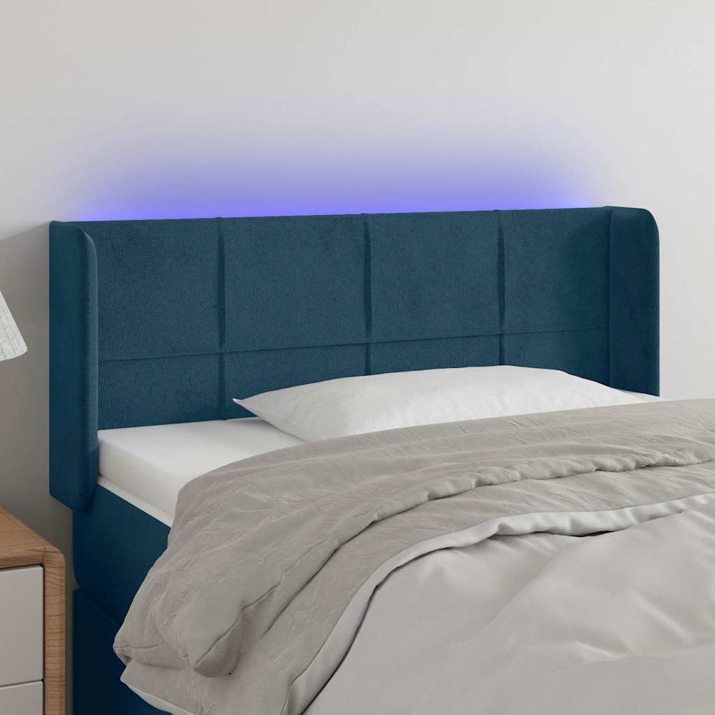 Hoofdbord LED 103x16x78/88 cm fluweel donkerblauw is nu te koop bij PeponiXL, paradijselijk wonen!