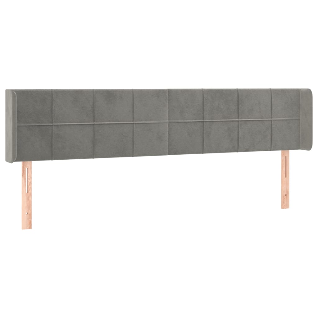 Hoofdbord LED 163x16x78/88 cm fluweel lichtgrijs is nu te koop bij PeponiXL, paradijselijk wonen!