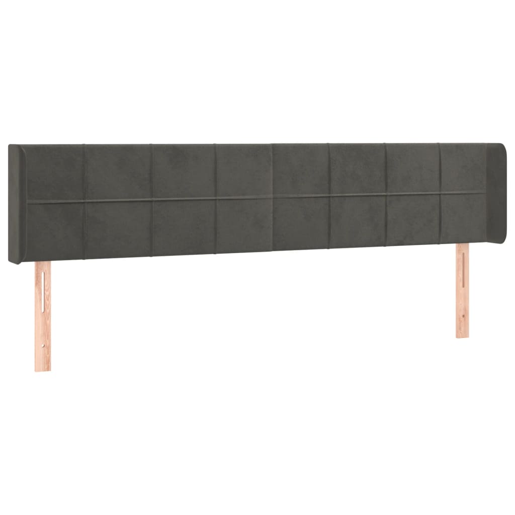 Hoofdbord LED 203x16x78/88 cm fluweel donkergrijs is nu te koop bij PeponiXL, paradijselijk wonen!
